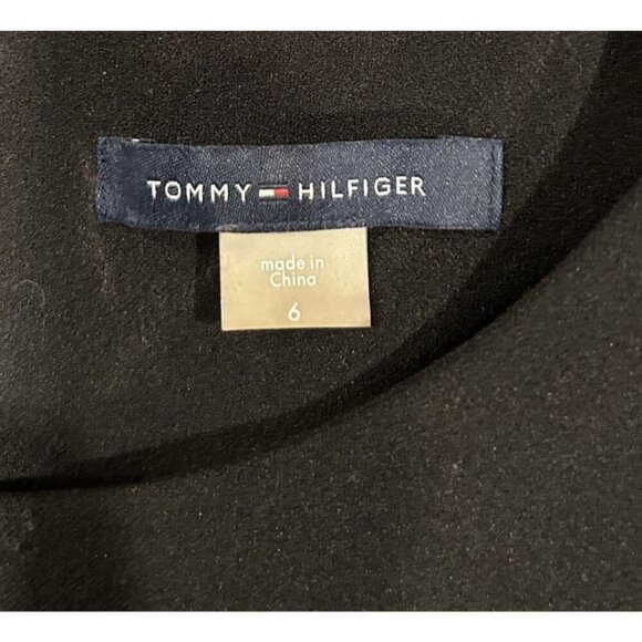 Tommy Hilfiger A-Line Dress Fit Flare Black Pink Colorblock Office Career Size 6 - Picture 8 of 9